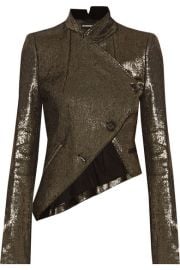 Ann Demeulemeester   Asymmetric metallic linen-blend jacket at Net A Porter