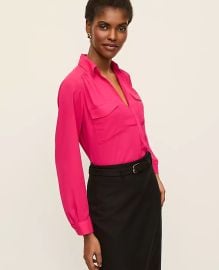 Ann Taylor Camp Shirt in Bougainvillea at Ann Taylor