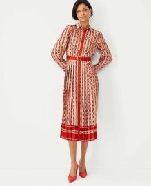 Ann Taylor Chain Print Pleated Dress at Ann Taylor