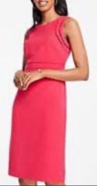 Ann Taylor Dress Strawberry Red 14 Large Washable Sheath W Ruffled Lace Trim eBay at eBay