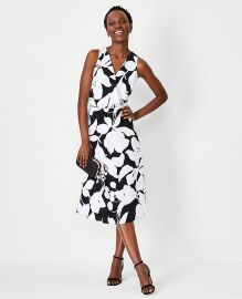 Ann Taylor Floral Shadow Sleeveless Wrap Dress at Ann Taylor