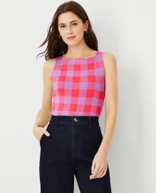 Ann Taylor Gingham Plaid Sweater Shell at Ann Taylor