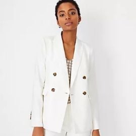 Ann Taylor Jackets amp Coats Ann Taylor Petite Double Breasted Blazer In Linen Herringbone Poshmark at Poshmark