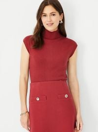 Ann Taylor Mock Neck Sweater Shell and Button Pocket Skirt at Ann Taylor