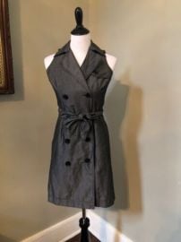 Ann Taylor Petites Gray Double Breasted Sleeveless Shirt Dress Size 2P eBay at eBay