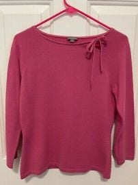 Ann Taylor Pink Cashmere Sweater Size Small with Bow eBay at eBay