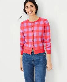 Ann Taylor Plaid Ann Cardigan at Ann Taylor