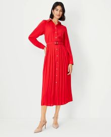 Ann Taylor Pleated Shirtdress at Ann Taylor