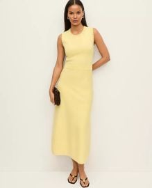 Ann Taylor Scalloped Midi Dress in Fresh Pineapple at Ann Taylor