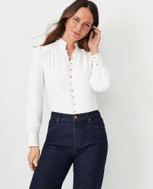 Ann Taylor Stand Collar Shirt at Ann Taylor