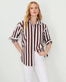 Ann Taylor Striped Oversized Shirt at Ann Taylor