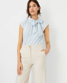 Ann Taylor Striped Tie Neck Top at Ann Taylor