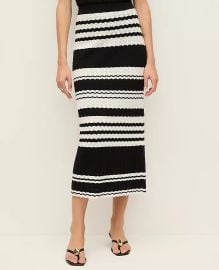 Ann Taylor Striped Woven Midi Skirt at Ann Taylor