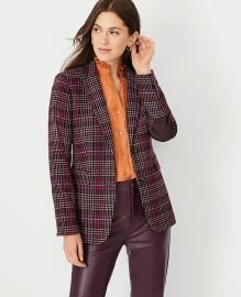 Ann Taylor The Greenwich Blazer in Brushed Plaid Wool Blend at Ann Taylor