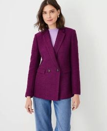 Ann Taylor The Tailored Double Breasted Long Blazer in Tweed at Ann Taylor