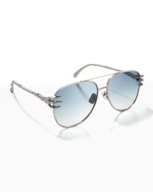 Anna-Karin Karlsson Claw Voyage Titanium Aviator Sunglasses at Neiman Marcus