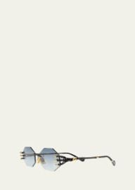 Anna-Karin Karlsson The Claw Nest Rimless Titanium Oval Sunglasses at Neiman Marcus