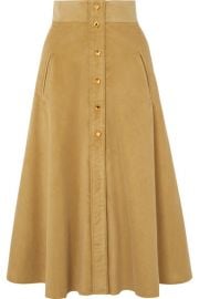 Anna Mason - Liv cotton-corduroy midi skirt at Net A Porter