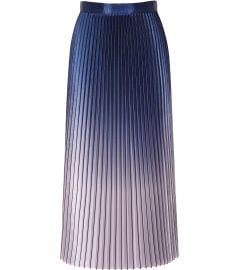 Anna Metallic Ombre Pleated Midi Skirt at Reiss