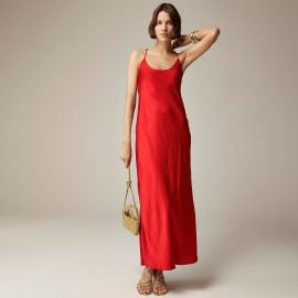 Collection cowlback slip dress in satin at J Crew