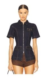 Anna Quan Brooke Top In Dark Indigo at Revolve