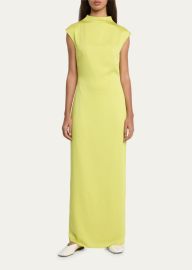 Anna Quan Estelle High-Neck Satin Slip Gown - at Bergdorf Goodman