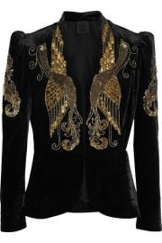 Anna Sui   Phoenix embellished velvet jacket at Net A Porter