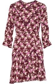 Anna Sui Lace-Trimmed Printed Crepe Mini Dress at Net A Porter