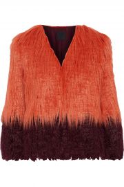 Anna Sui Papaya Two-tone Faux Fur Jacket at The Outnet