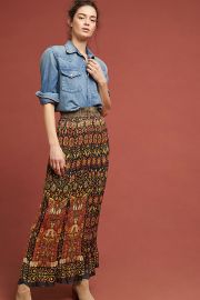 Anna Sui Pleated Maxi Skirt at Anthropologie