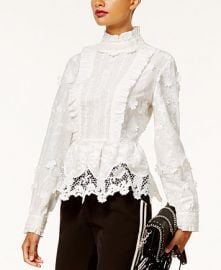 Anna Sui x INC International Concepts Lace Peplum Top at Macys