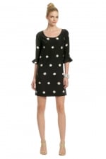 AnnaBeth's black polka dot dress for rental at Rent