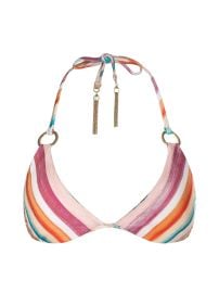 Annabelle Triangle Bikini Top in Multi Watercolor Stripe L39AGENCE at L'Agence