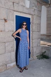 Annah Ruched Plaid Midi Dress at Nordstrom