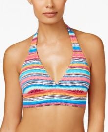 Anne Cole Stripe Banded Halter Bikini Top at Macys