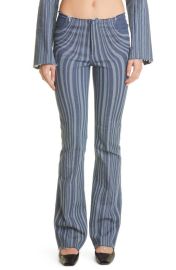 Anne Isabella Laser Stripe Raw Edge Wide Leg Jeans at Nordstrom