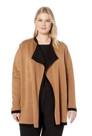 Anne Klein  Size Plus Double Knit Drape Front Cardigan at Amazon