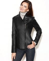 Anne Klein Asymmetrical Quilted Leather Jacket - Jackets and Blazers - Women - Macys at Macys