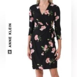 Anne Klein Dresses Anne Klein Black Floral Print Dress 452 Poshmark at Poshmark