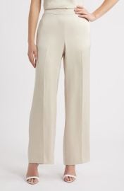 Anne Klein High Waist Pull-On Wide Leg Pants at Nordstrom
