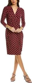 Anne Klein Ity Classic Wrap Dress in Chianti Combo at Amazon