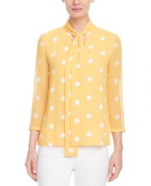 Anne Klein Nathalie Tie-Neck Blouse   Reviews - Tops - Women - Macy s at Macys