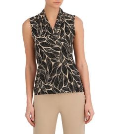 Anne Klein Petite Size V-neck Printed Knit Jersey Sleeveless Top at Dillards