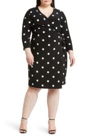 Anne Klein Polka Dot Classic Wrap Dress at Nordstrom