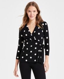 Anne Klein Printed Tie-Waist Top PXXS-3X - Macys at Macys