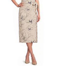 Anne Klein Pull On Faux Wrap Linen Midi Coordinating Skirt at Dillards