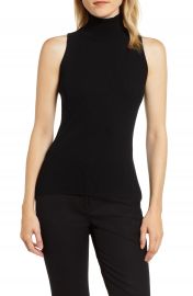 Anne Klein Ribbed Turtleneck Shell at Nordstrom