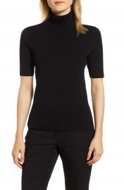 Anne Klein Short Sleeve Turtleneck Sweater   Nordstrom at Nordstrom