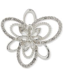 Anne Klein Silver-Tone Crystal Cluster Flower Pin - Macy39s at Macys