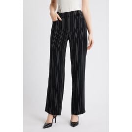 Anne Klein Stripe Pull-On Wide Leg Pants at Nordstrom